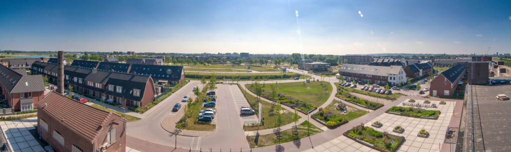 Uitzicht vanaf het dak van het Thermiongebouw